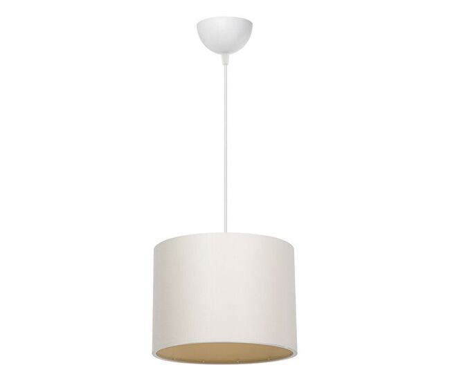 Candeeiro suspenso e27 blanc creme d22x60 cm com difusor em tecido pvc