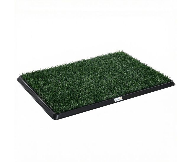 Pawhut sanita para cães com relva artificial, 76x50,5 cm, bandeja higiênica para treino, com grelha de drenagem, design de 3 camadas e fácil de limpar