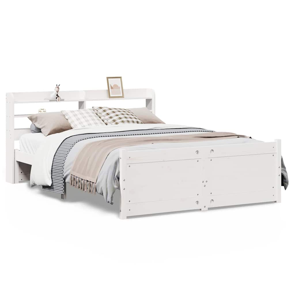 Estrutura de cama dupla para adultos c/ cabeceira - 140x200 cm branco
