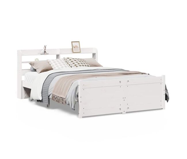 Estrutura de cama dupla para adultos c/ cabeceira - 140x200 cm branco