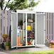 Abrigo de Jardim Madeira de Abeto, Aço Galvanizado Outsunny Abrigo de Jardim Madeira de Abeto, Aço Galvanizado Outsunny Preto