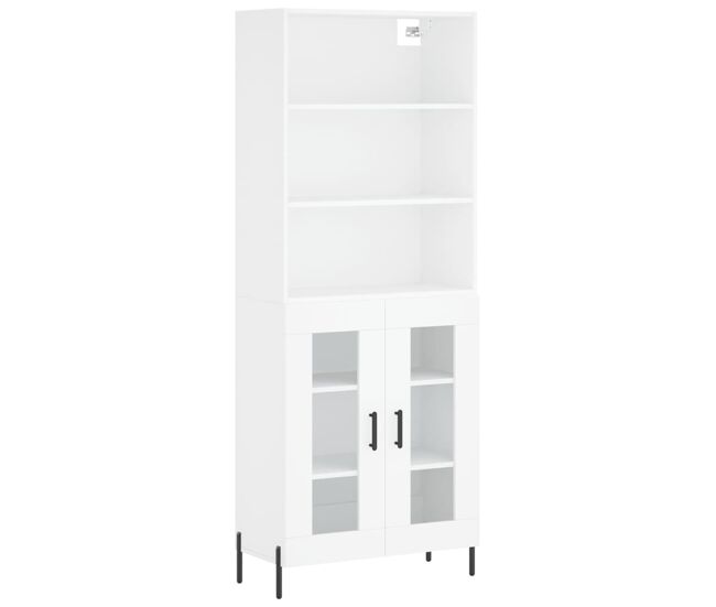 Armário alto - bufete - móvel de apoio 69,5x34x180 cm derivados de madeira branco pt626