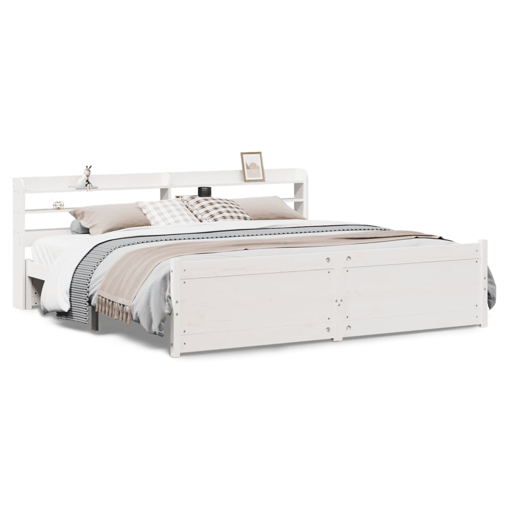 Estrutura de cama dupla para adultos c/ cabeceira - 180x200 cm branco