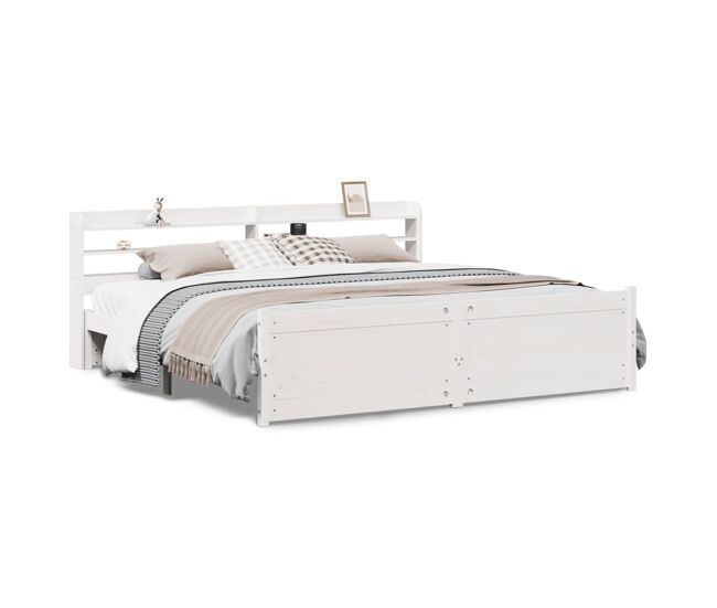 Estrutura de cama dupla para adultos c/ cabeceira - 180x200 cm branco
