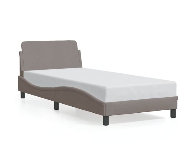 Estrutura de cama de solteiro para adultos com cabeceira dover tecido 90x190 cm