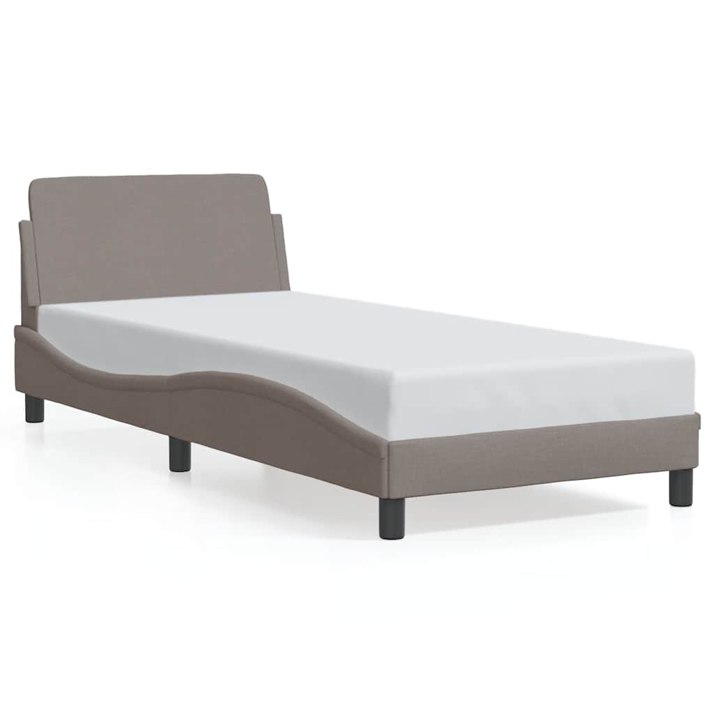 Estrutura de cama de solteiro para adultos com cabeceira dover tecido 80x200 cm
