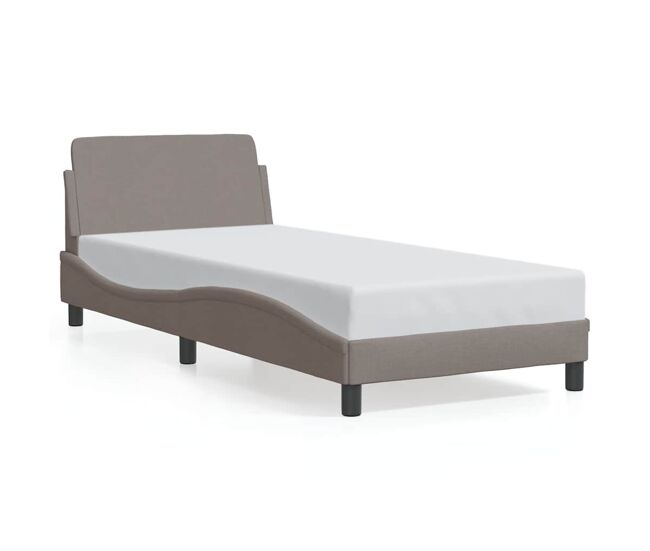Estrutura de cama de solteiro para adultos com cabeceira dover tecido 80x200 cm