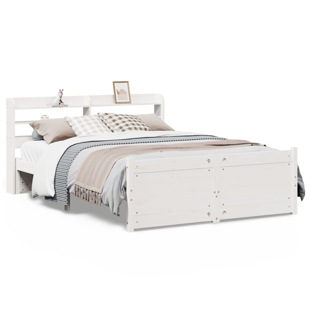 Estrutura de cama dupla para adultos c/ cabeceira - 140x190 cm branco