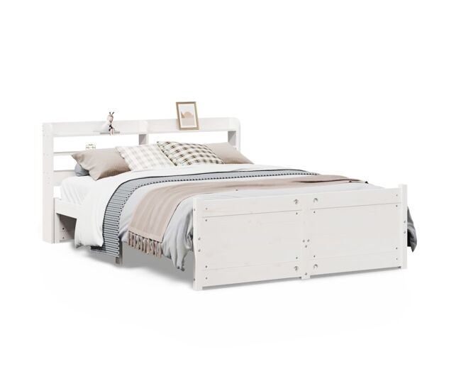 Estrutura de cama dupla para adultos c/ cabeceira - 140x190 cm branco