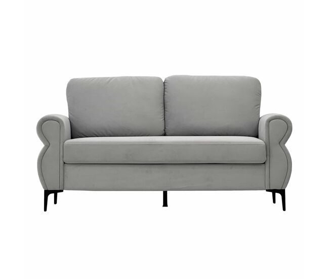 Sofá de 2 lugares - confortável, resistente e otimizado para poucas áreas - cinzento claro
