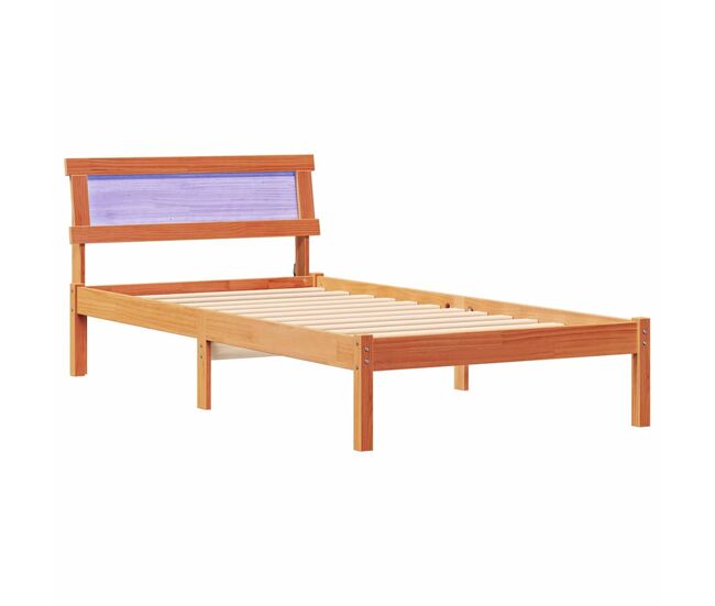 Estrutura de cama de solteiro moderno com cabeceira - marrom cera 80 x 200 cm