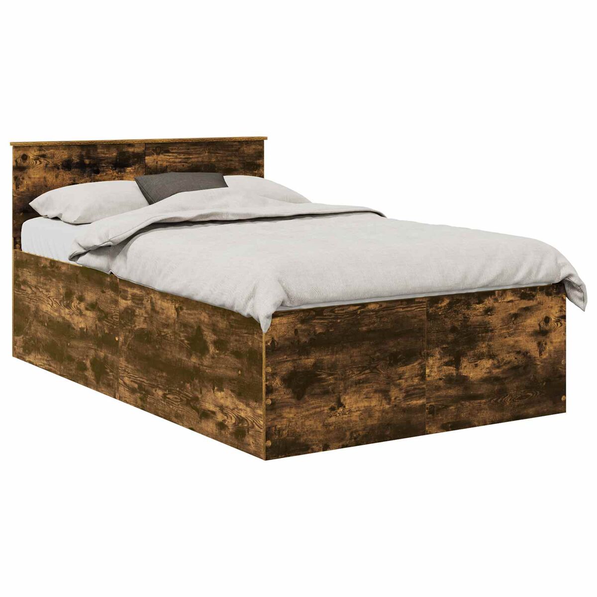 Estrutura de cama de casal com cabeceira - carvalho defumado 120 x 190 cm