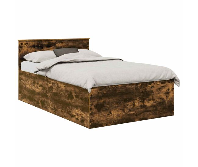 Estrutura de cama de casal com cabeceira - carvalho defumado 120 x 190 cm