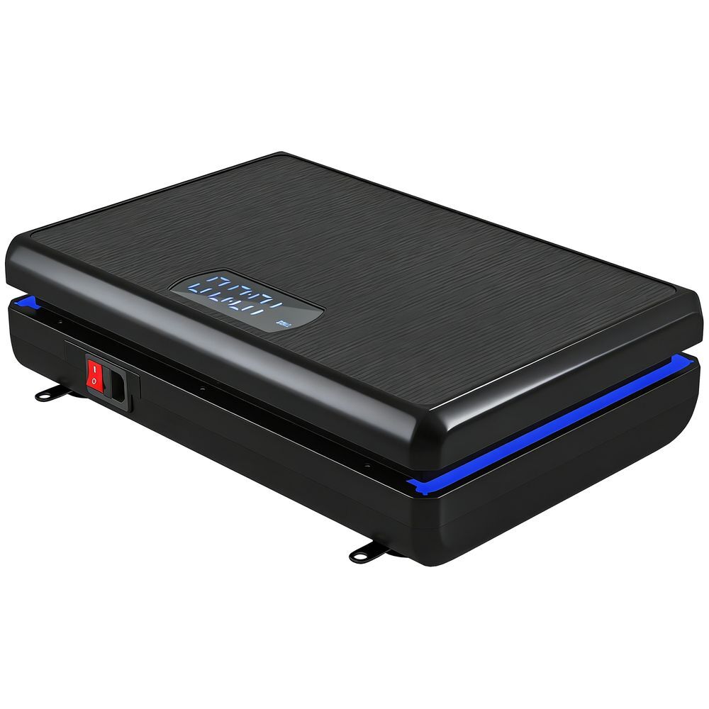 Sportnow plataforma vibratória 120 velocidades, 5 programas plataforma de vibração muscular 200w com 2 bandas elásticas ecrã led, luz controlo remoto