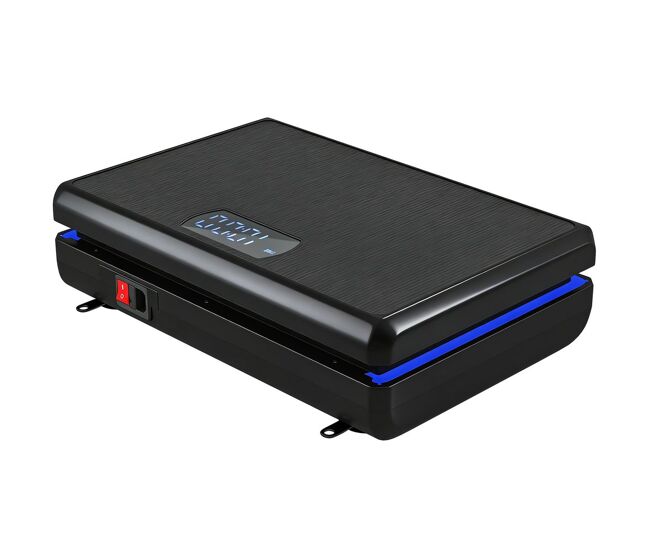 Sportnow plataforma vibratória 120 velocidades, 5 programas plataforma de vibração muscular 200w com 2 bandas elásticas ecrã led, luz controlo remoto suporta 120 kg 48x32x13 cm noir