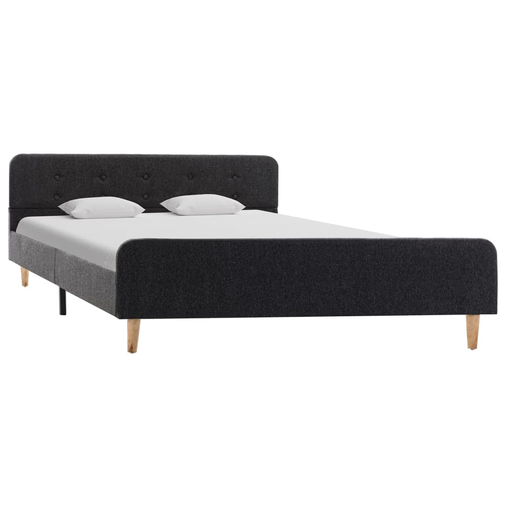 Estrutura de cama de casal moderno - 160x200 cm serapilheira cinzento-escuro