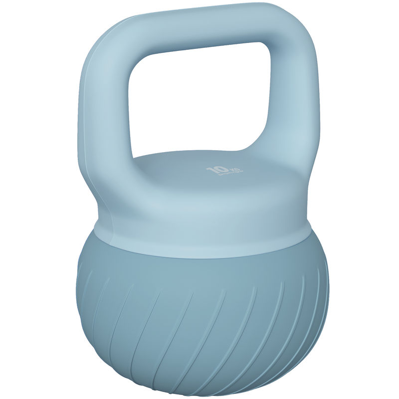 Sportnow kettlebell 10 kg peso russo com areia metálica e pega antiderrapante para treino de culturismo em casa ou ginásio azul claro