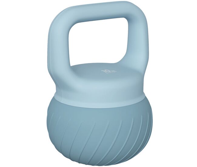 Sportnow kettlebell 10 kg peso russo com areia metálica e pega antiderrapante para treino de culturismo em casa ou ginásio azul claro