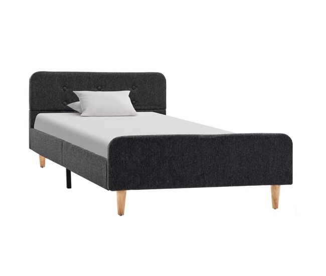 Estrutura de cama de solteiro moderno, 90x200 cm serapilheira cinzento-escuro