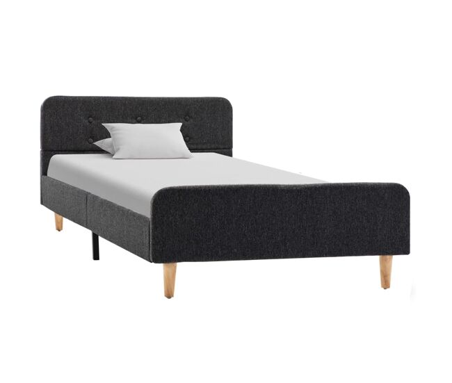 Estrutura de cama de solteiro moderno, 100x200 cm serapilheira cinzento-escuro