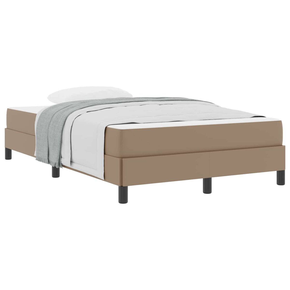 Estrutura da cama de casal moderno com colchão - cappuccino 120 x 190 cm tecido