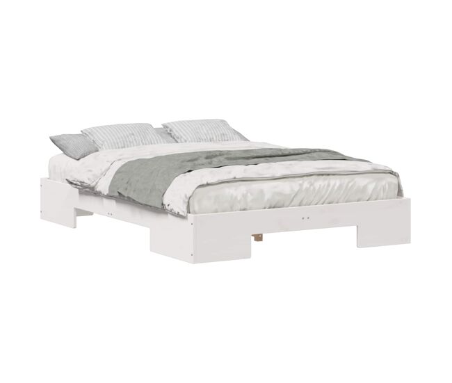 Estrutura da cama de casal simple branco 140 x 190 cm