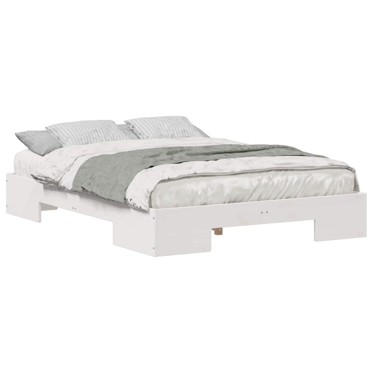 Estrutura da cama de casal simple branco 120 x 190 cm