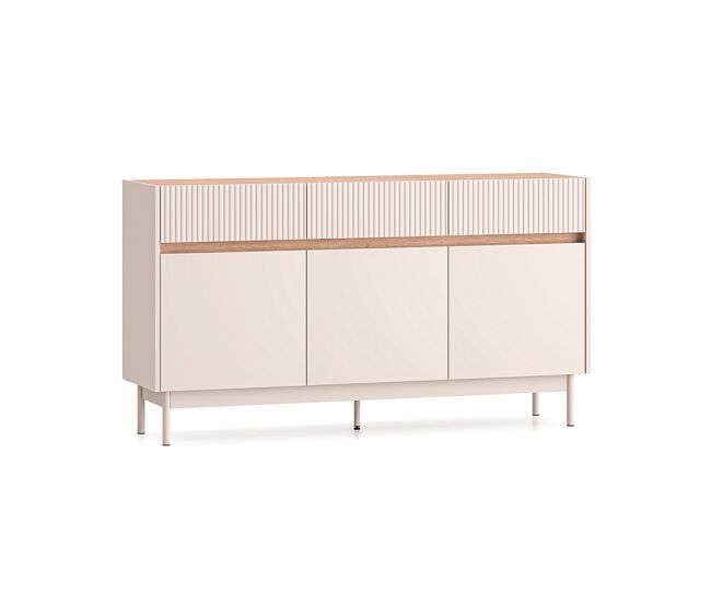 Connie cashmere e madeira aparador de 3 portas e 3 gavetas