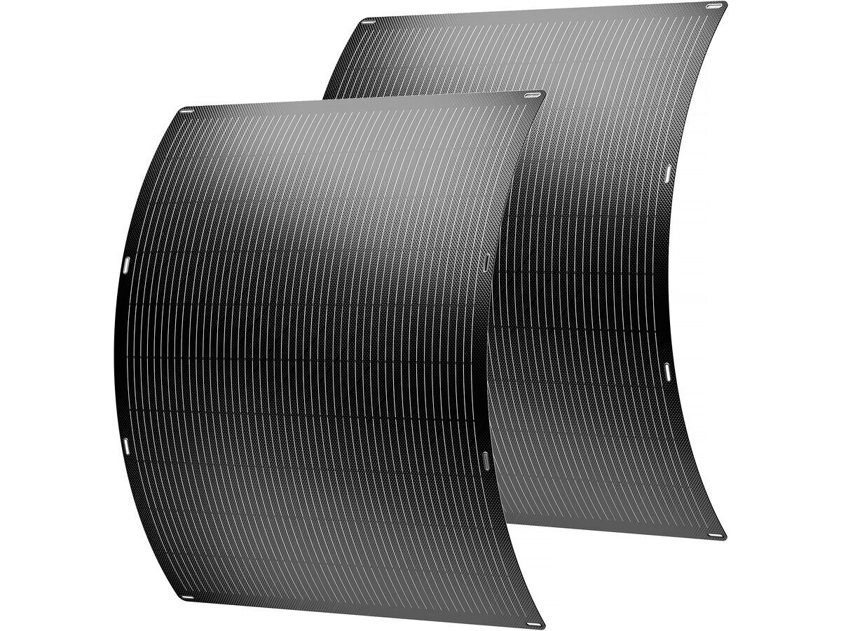 Conjunto de 2 painéis solares plug and play flexíveis - 400w "centro urbano" - preto