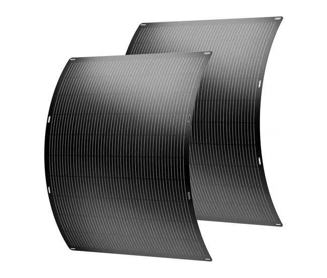Conjunto de 2 painéis solares plug and play flexíveis - 400w "centro urbano" - preto