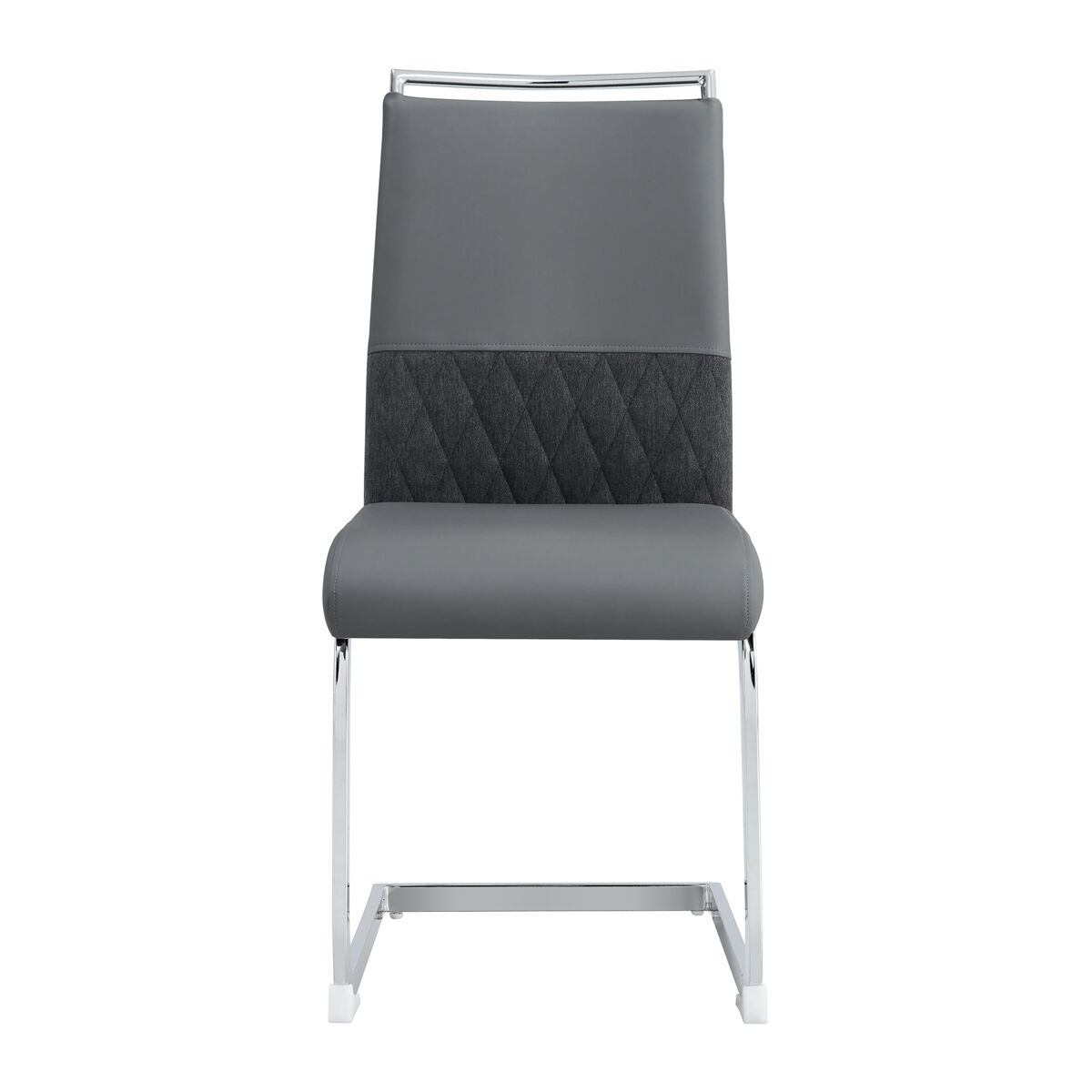 Cadeira de jantar moderna 2 unidades - encosto em pu e linho, design com franjas, cinza