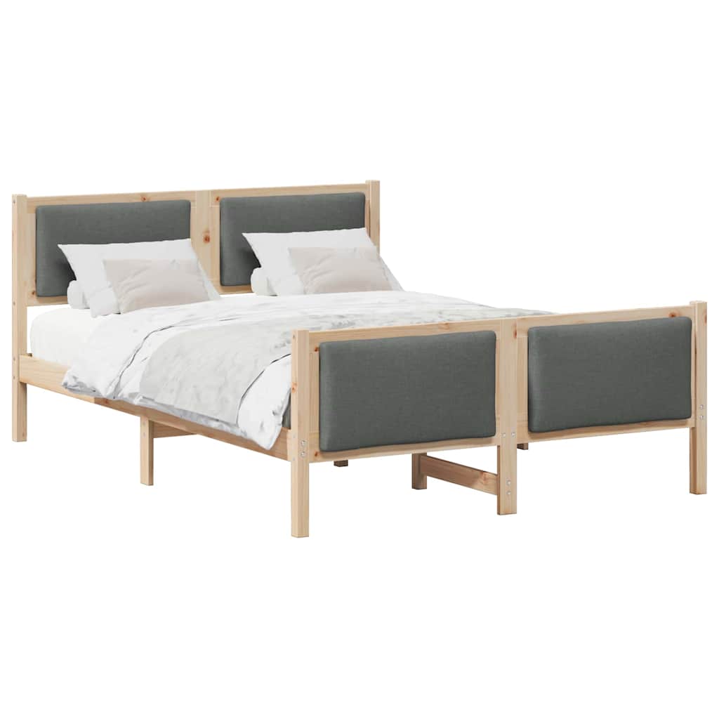 Estrutura de cama de casal moderno - cinza escuro 140 x 190 cm tecido