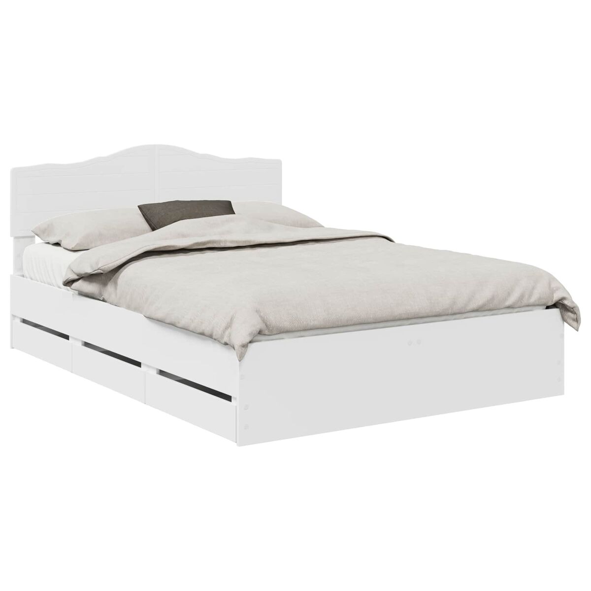 Estrutura de cama de casal moderno - branco 140 x 200 cm madeira de engenharia