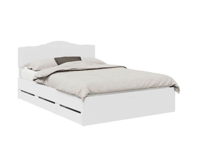 Estrutura de cama de casal moderno - branco 140 x 200 cm madeira de engenharia