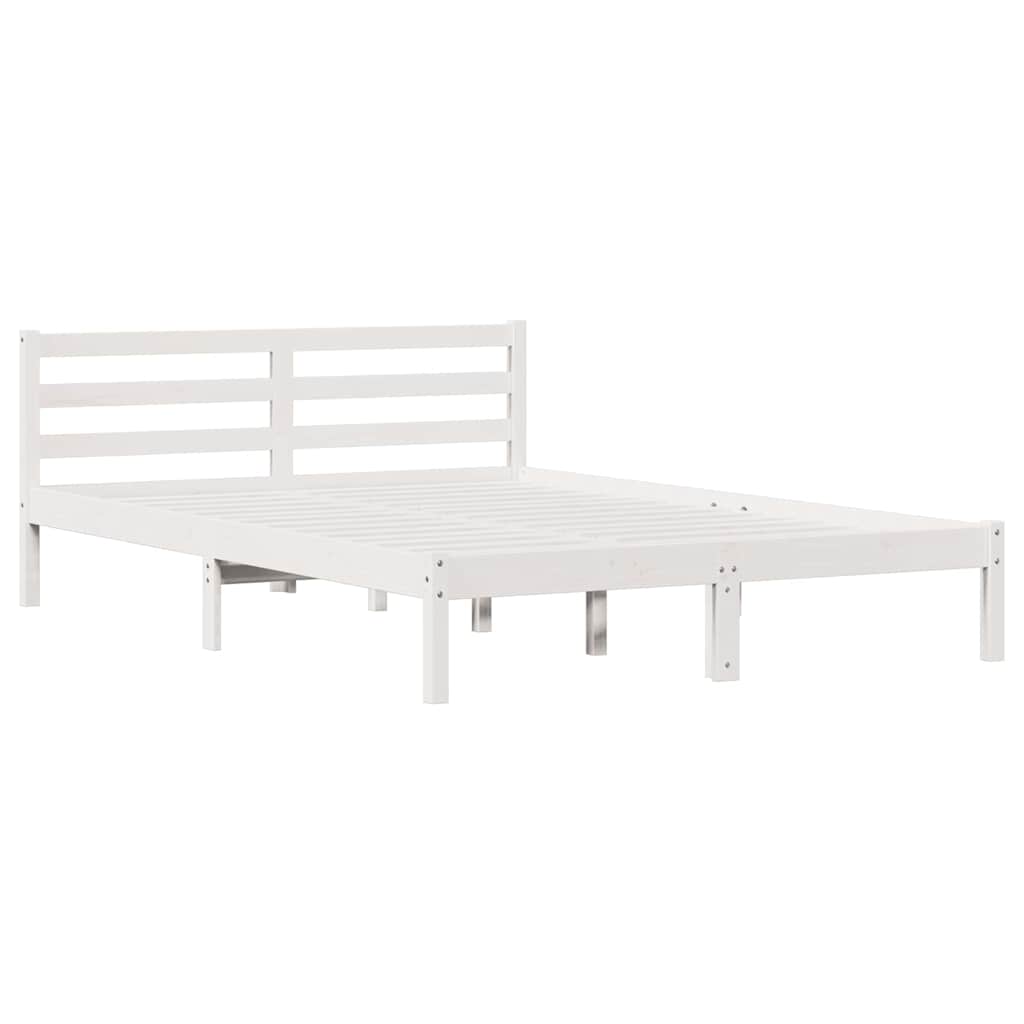 Estrutura da cama de casal simple com cabeceira branco 225,5 x 145,5 x 69,5 cm