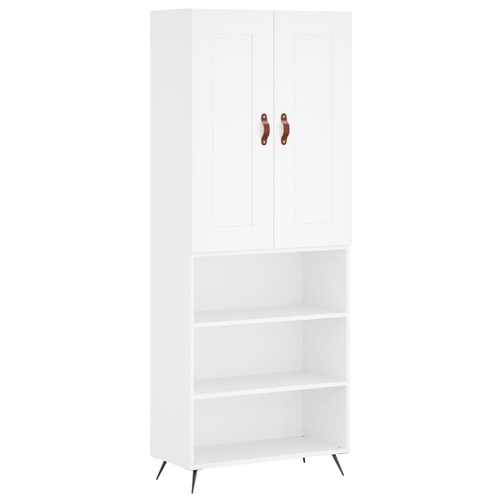 Armário alto - bufete - móvel de apoio 69,5x34x180 cm derivados de madeira branco pt741