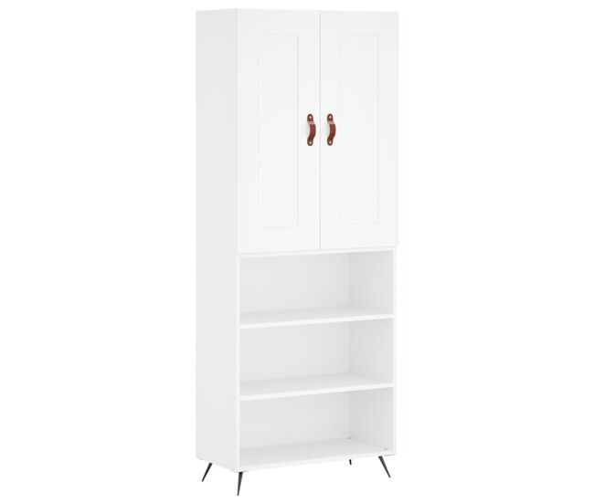 Armário alto - bufete - móvel de apoio 69,5x34x180 cm derivados de madeira branco pt741