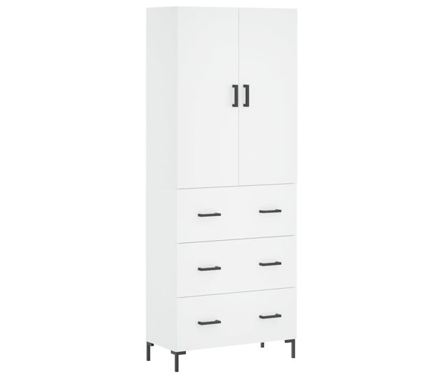 Armário alto - bufete - móvel de apoio 69,5x34x180 cm derivados de madeira branco pt654