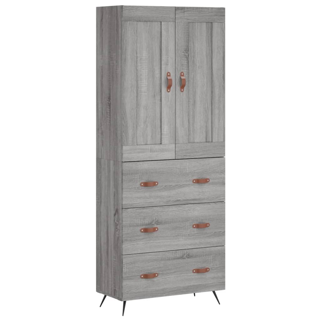 Armário alto - bufete - móvel de apoio 69,5x34x180 cm derivados de madeira sonoma cinza pt1132