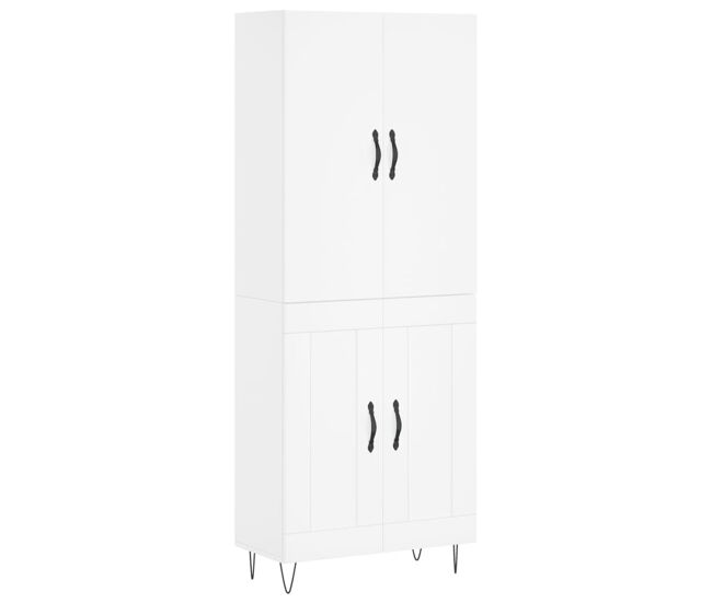 Armário alto - bufete - móvel de apoio 69,5x34x180 cm derivados de madeira branco pt671