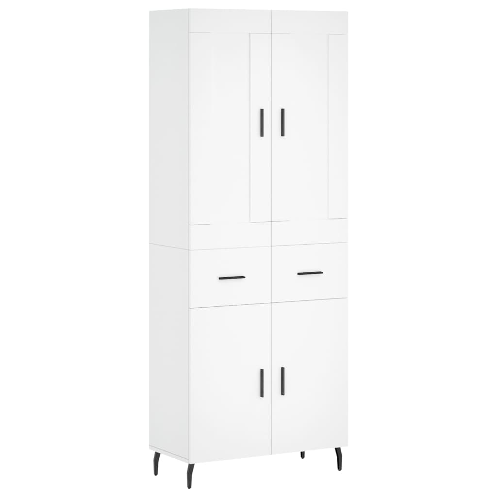 Armário alto - bufete - móvel de apoio 69,5x34x180 cm derivados de madeira branco pt730