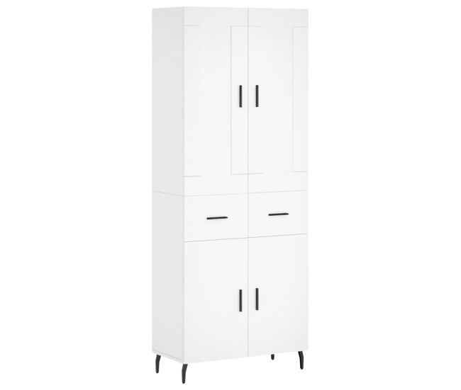 Armário alto - bufete - móvel de apoio 69,5x34x180 cm derivados de madeira branco pt730