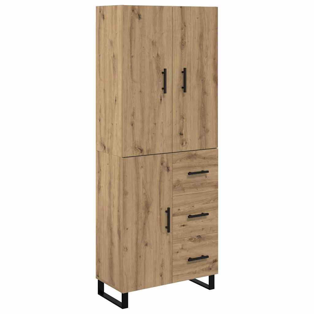 Aparador - bufete - móvel de apoio com gaveta 2 pcs carvalho artesanal 69,5 x 34 x 180 cm pt196