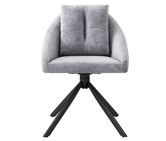 Cadeira giratória para sala de jantar - design ergonómico - cinza