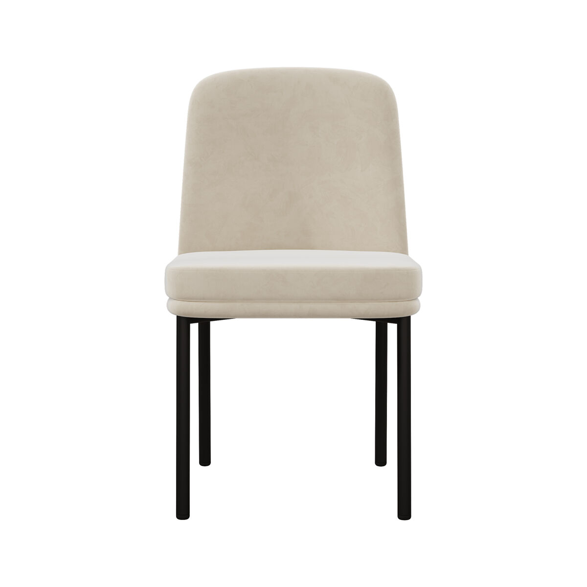 Cadeiras de sala de jantar, 2 unidades - assento acolchoado e pernas metálicas, estilo moderno - bege