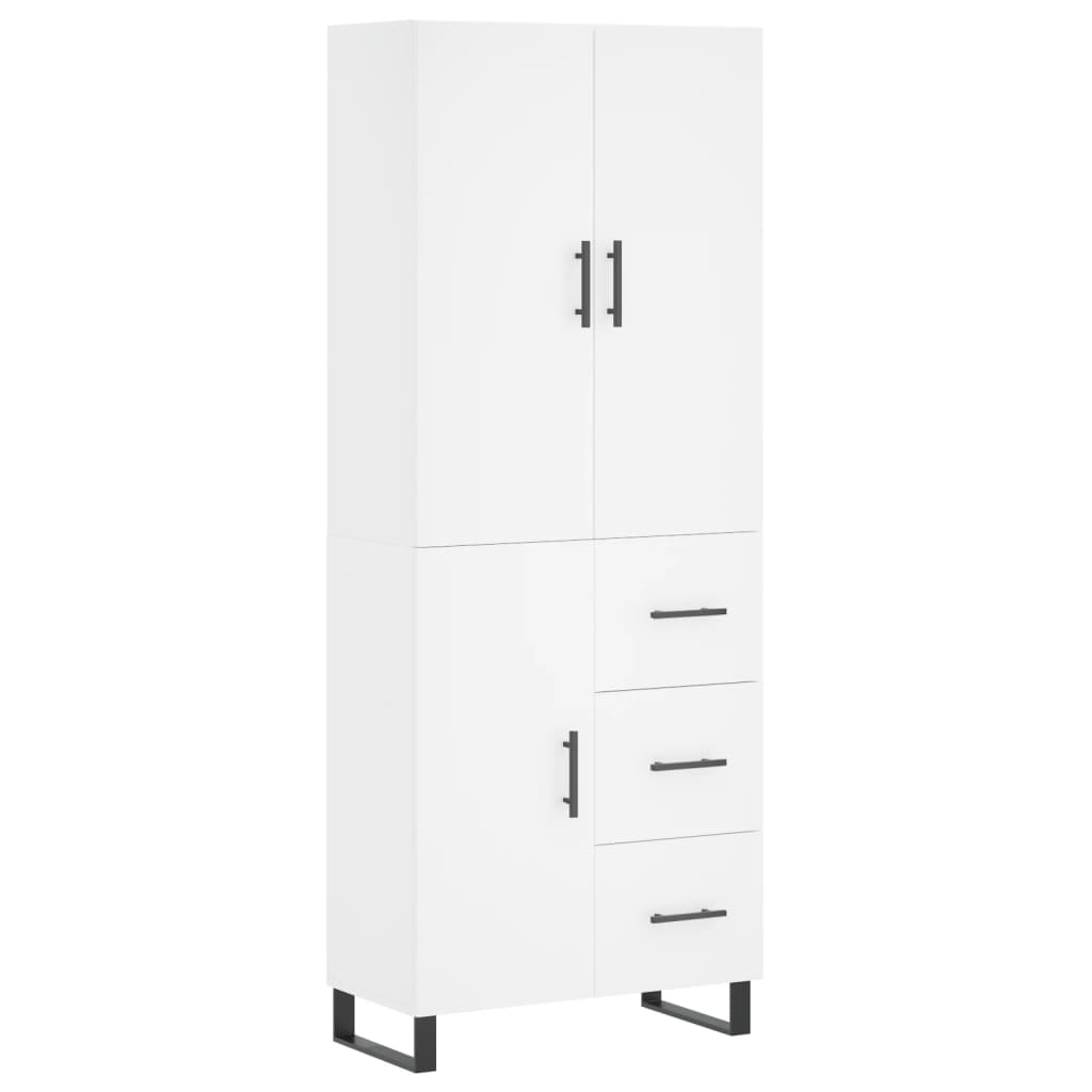Armário alto - bufete - móvel de apoio 69,5x34x180 cm derivados de madeira branco pt659