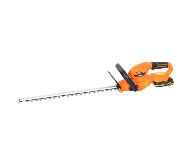 Outsunny tesoura cortador de sebes elétrico, cortador de sebes a bateria 18v com bateria de 2000mah lâmina de dupla ação de 51 cm motor sem escovas e