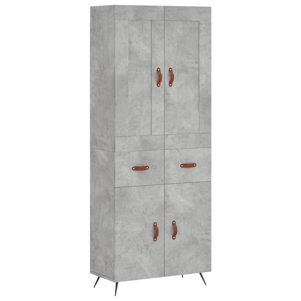 Armário alto - bufete - móvel de apoio 69,5x34x180 cm derivados de madeira cinza cimento pt970