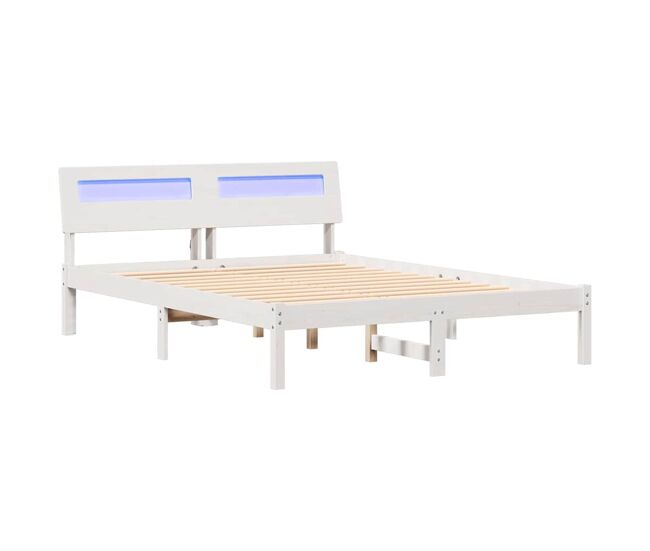 Estrutura da cama de casal simple com cabeceira branco 135 x 190 cm