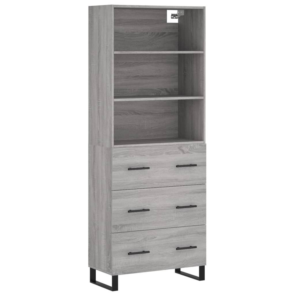 Armário alto - bufete - móvel de apoio 69,5x34x180 cm derivados de madeira sonoma cinza pt1067